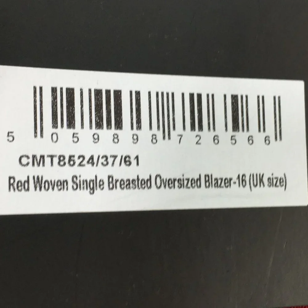 Pretty Little Thing Single Breasted Oversized Blazer, Women's Size 12 {US} - Red - Picture 7 of 12